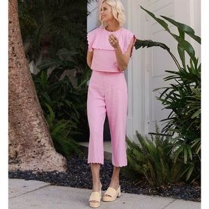 Antonio Melani x Jennifer Sumko pink linen pant set (top and pants)